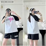 Đồ bộ quần đùi áo tay ngắn in chữ