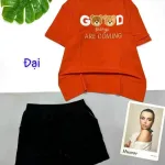 Đồ bộ quần đùi áo tay ngắn in chữ