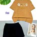 Đồ bộ quần đùi áo tay ngắn in chữ