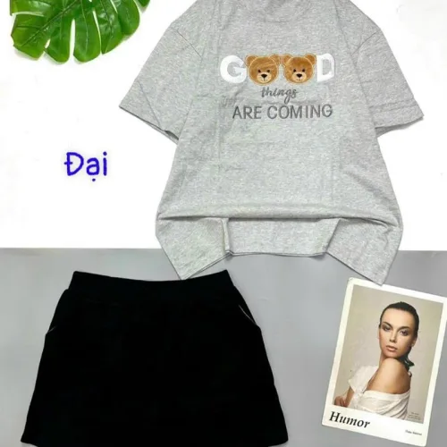 Đồ bộ quần đùi áo tay ngắn in chữ