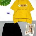 Đồ bộ quần đùi áo tay ngắn in chữ