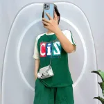Đồ bộ quần đùi áo tay ngắn in chữ