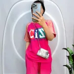 Đồ bộ quần đùi áo tay ngắn in chữ