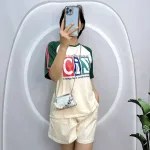 Đồ bộ quần đùi áo tay ngắn in chữ