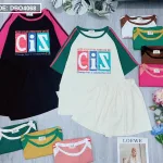 Đồ bộ quần đùi áo tay ngắn in chữ
