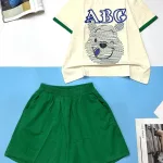 Đồ bộ quần đùi áo tay ngắn in chữ ABG