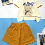 Đồ bộ quần đùi áo tay ngắn in chữ ABG