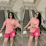 Đồ bộ quần đùi áo tay ngắn in chữ B