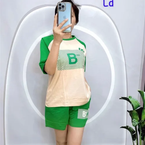Đồ bộ quần đùi áo tay ngắn in chữ B
