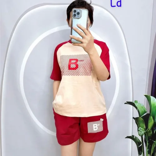 Đồ bộ quần đùi áo tay ngắn in chữ B