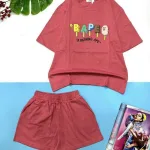 Đồ bộ quần đùi áo tay ngắn in chữ bape
