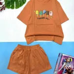 Đồ bộ quần đùi áo tay ngắn in chữ bape