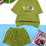 Đồ bộ quần đùi áo tay ngắn in chữ bape