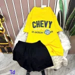 Đồ bộ quần đùi áo tay ngắn in chữ chevy