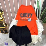 Đồ bộ quần đùi áo tay ngắn in chữ chevy