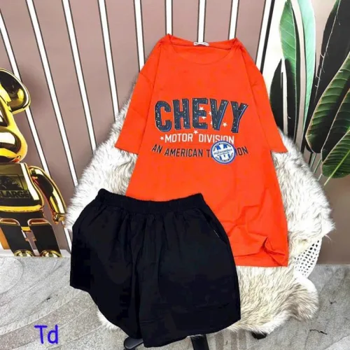 Đồ bộ quần đùi áo tay ngắn in chữ chevy