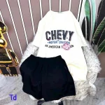 Đồ bộ quần đùi áo tay ngắn in chữ chevy