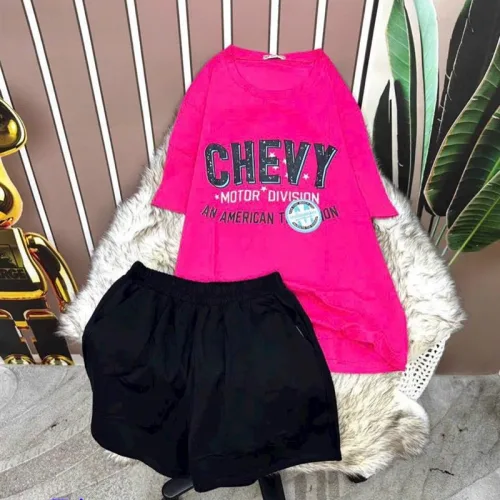 Đồ bộ quần đùi áo tay ngắn in chữ chevy