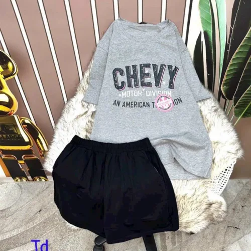 Đồ bộ quần đùi áo tay ngắn in chữ chevy