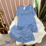 Đồ bộ quần đùi áo tay ngắn in chữ dập nổi