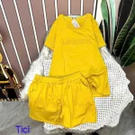 Đồ bộ quần đùi áo tay ngắn in chữ dập nổi