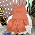 Đồ bộ quần đùi áo tay ngắn in chữ dập nổi form rộng