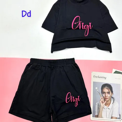 đồ bộ quần đùi áo tay ngắn in chữ gigi