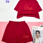 đồ bộ quần đùi áo tay ngắn in chữ gigi