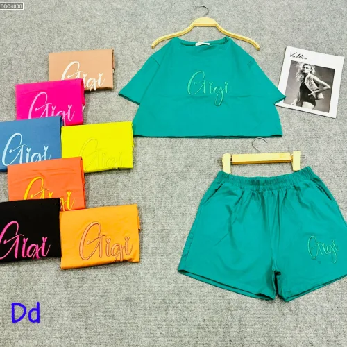 đồ bộ quần đùi áo tay ngắn in chữ gigi