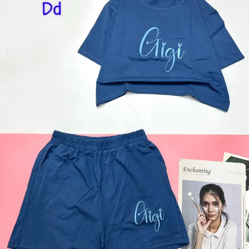 đồ bộ quần đùi áo tay ngắn in chữ gigi