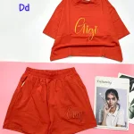 đồ bộ quần đùi áo tay ngắn in chữ gigi