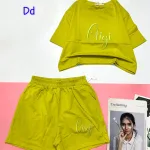 đồ bộ quần đùi áo tay ngắn in chữ gigi