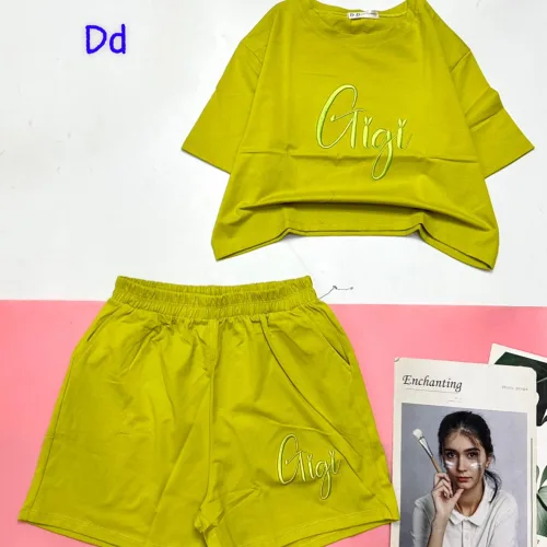 đồ bộ quần đùi áo tay ngắn in chữ gigi