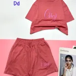 đồ bộ quần đùi áo tay ngắn in chữ gigi