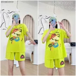 đồ bộ quần đùi áo tay ngắn in chú hề chữ