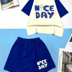 Đồ bộ quần đùi áo tay ngắn in chữ NICE DAY