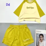 đồ bộ quần đùi áo tay ngắn in chữ nổi