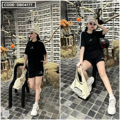 Đồ bộ quần đùi áo tay ngắn in chữ s
