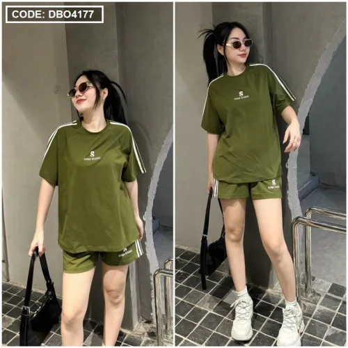 Đồ bộ quần đùi áo tay ngắn in chữ s