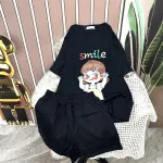 Đồ bộ quần đùi áo tay ngắn in chữ smile