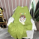 Đồ bộ quần đùi áo tay ngắn in chữ smile
