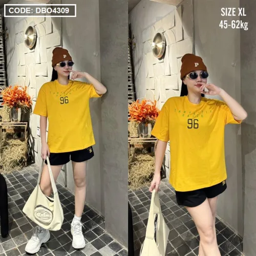 Đồ bộ quần đùi áo tay ngắn in chữ và in số 96