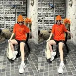 Đồ bộ quần đùi áo tay ngắn in chữ và in số 96