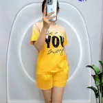 Đồ bộ quần đùi áo tay ngắn in chữ you lớn