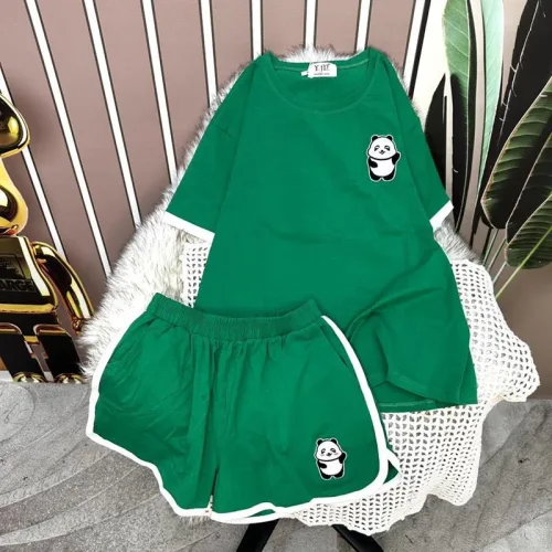 Đồ bộ quần đùi áo tay ngắn in gấu trúc