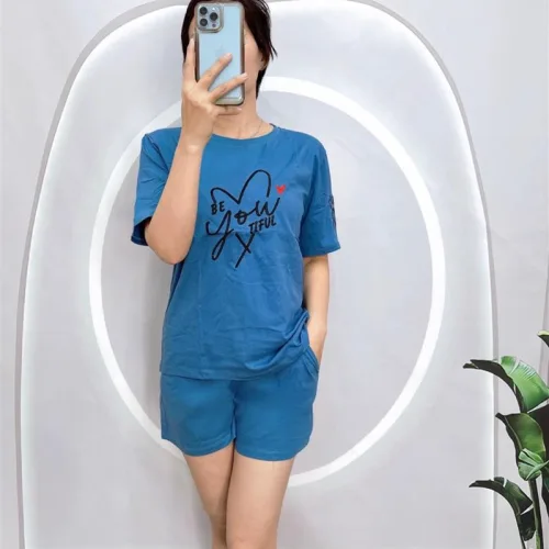 Đồ bộ quần đùi áo tay ngắn in hình
