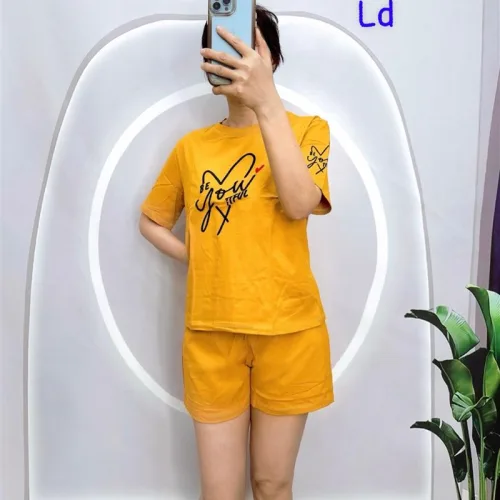 Đồ bộ quần đùi áo tay ngắn in hình