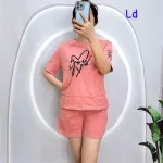Đồ bộ quần đùi áo tay ngắn in hình