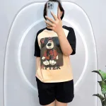 Đồ bộ quần đùi áo tay ngắn in hình