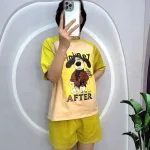 Đồ bộ quần đùi áo tay ngắn in hình